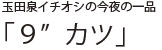 玉田泉イチオシの今夜の一品 「９”カツ」